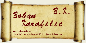 Boban Karafilić vizit kartica